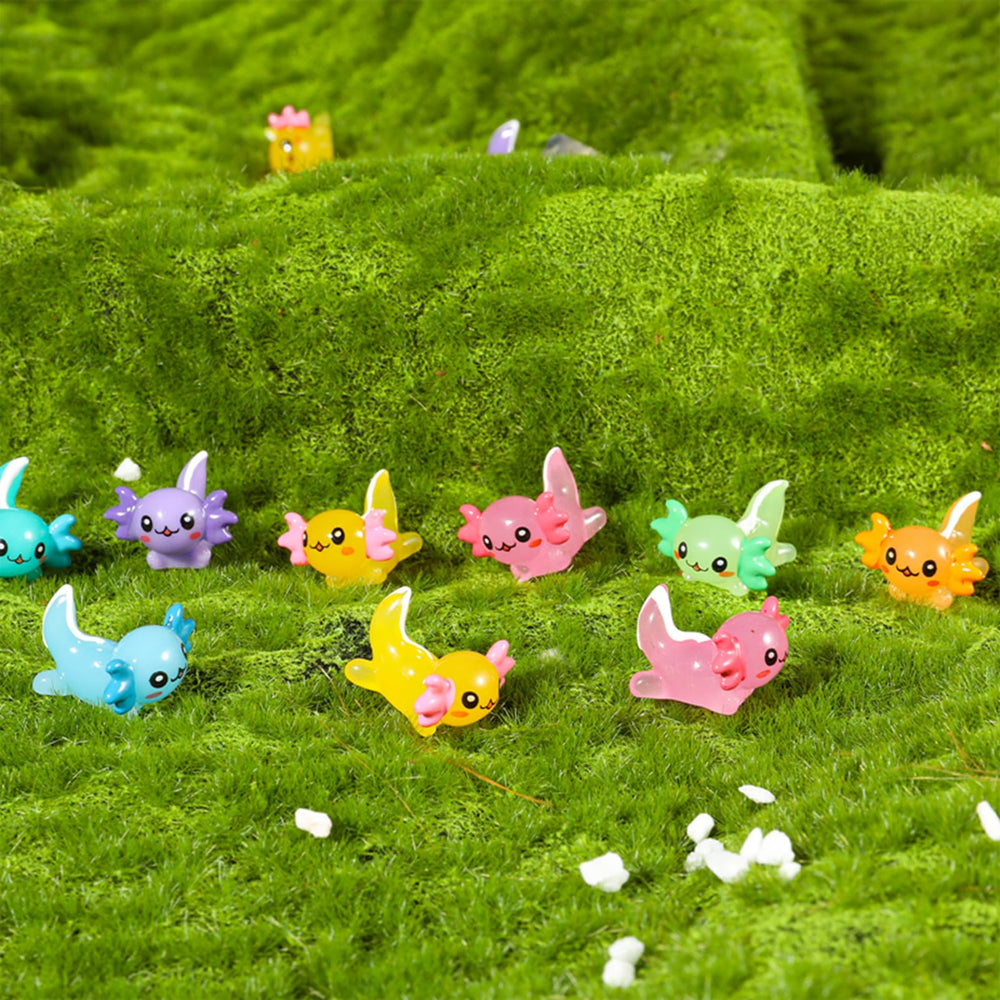 Axolotl en résine GGSTDDUP jaune – ajout lumineux pour mini-jardin ou cadeau