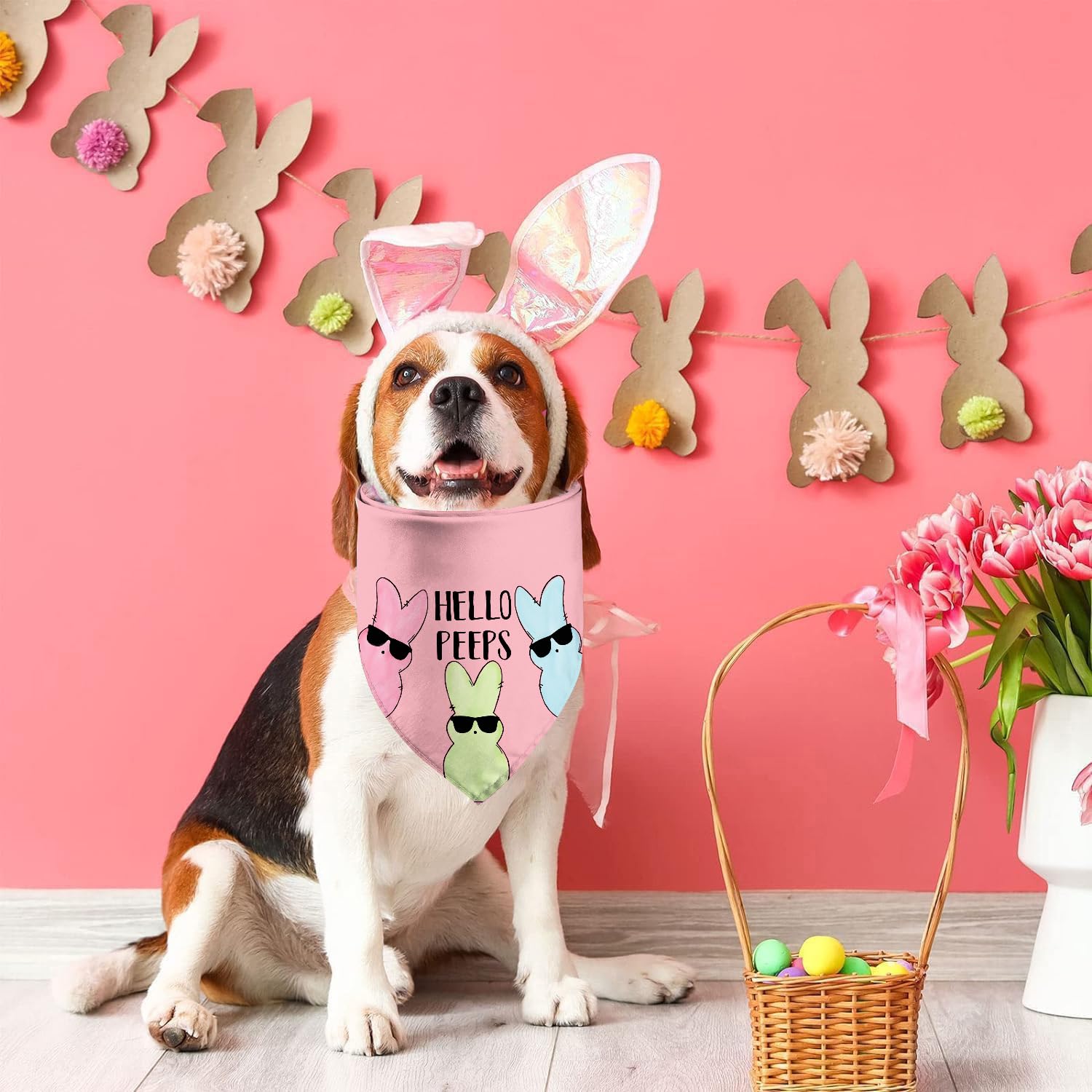 Polyester doux GHSJYO bandana chien couleurs vives pour photos mémorables.