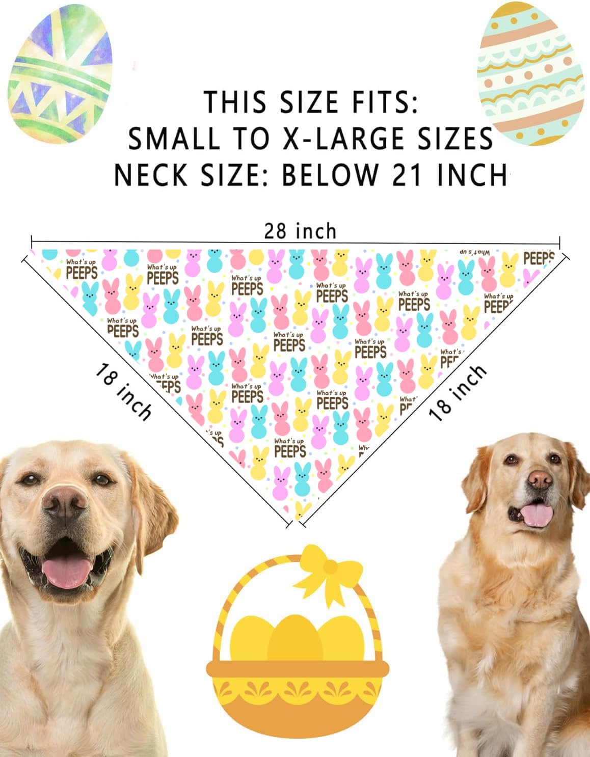 GHSJYO bandanas chien paques occasions variées : fêtes, séances photo, sorties familiales