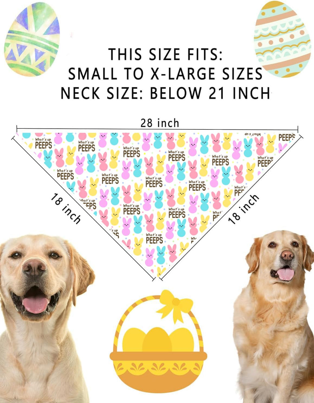 GHSJYO bandanas chien paques occasions variées : fêtes, séances photo, sorties familiales