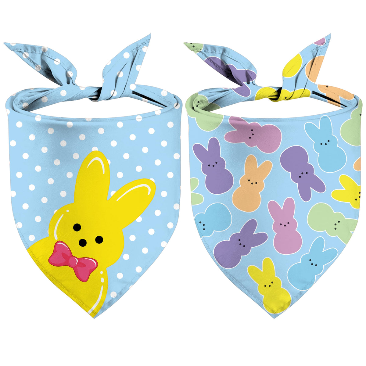 Foulard GHSJYO pour chien avec motif lapin coloré, prêt pour Pâques