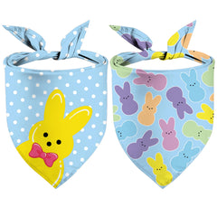 Foulard GHSJYO pour chien avec motif lapin coloré, prêt pour Pâques