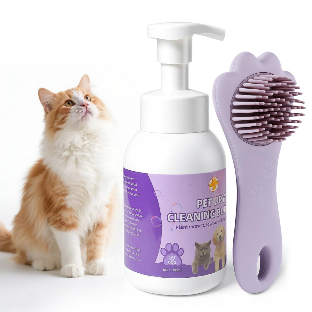 Giaceaw shampooing sans eau pour chat avec brosse pour un nettoyage rapide