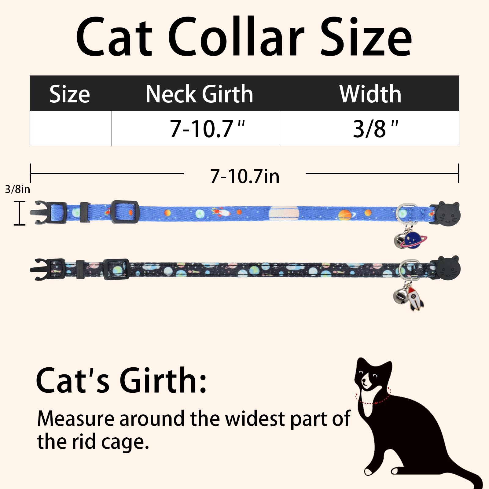 Collier Giecooh taille ajustable, s'adapte à chatons et chats adultes