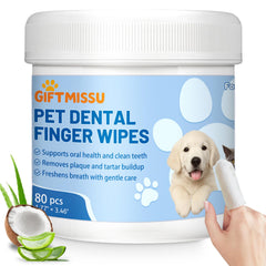 GIFTMISSU lingettes dentaires pour doigts, pratique nettoyage rapide pour chiens et chats.