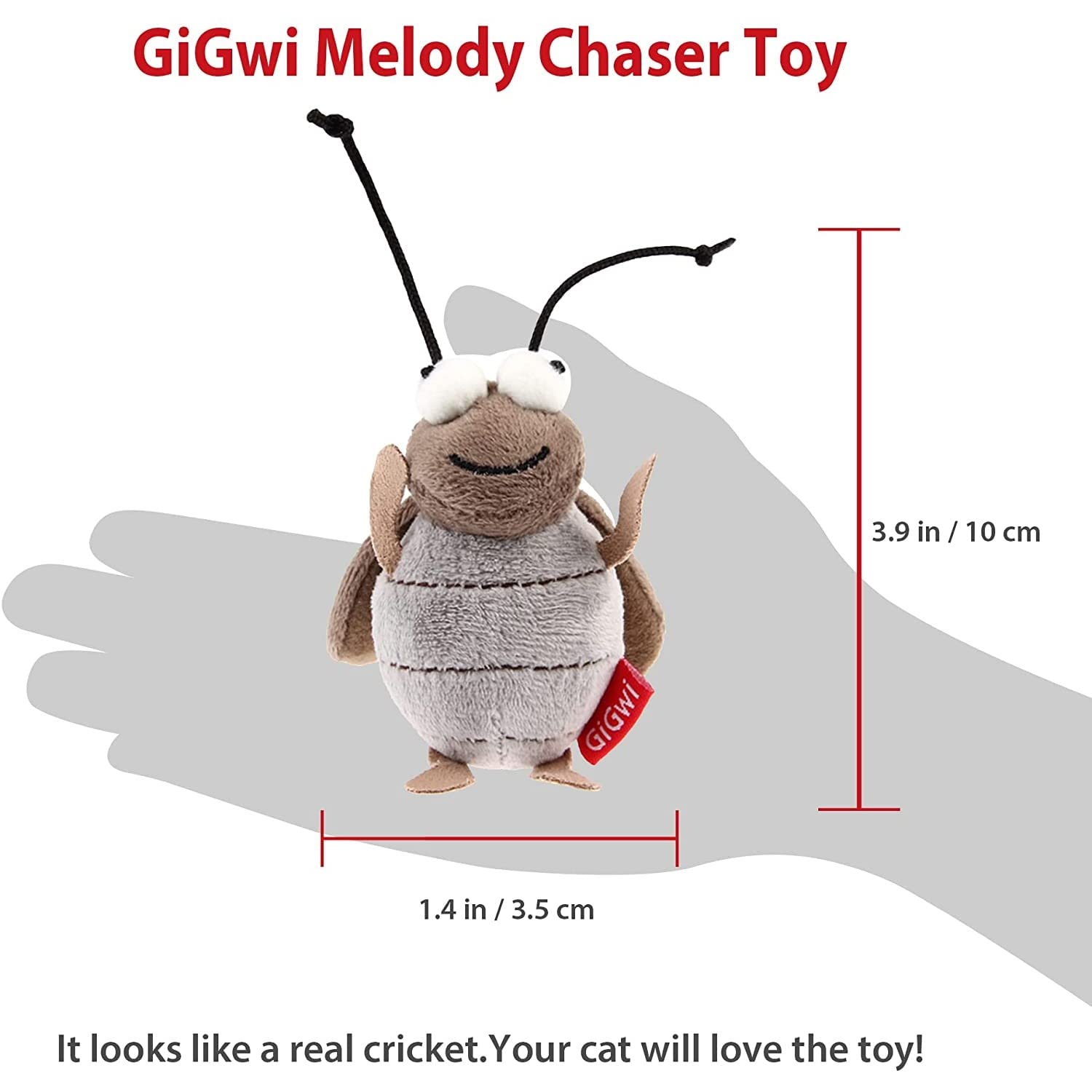 Gigwi jouet chat grillon-réaliste divertissement ludique et sûr.