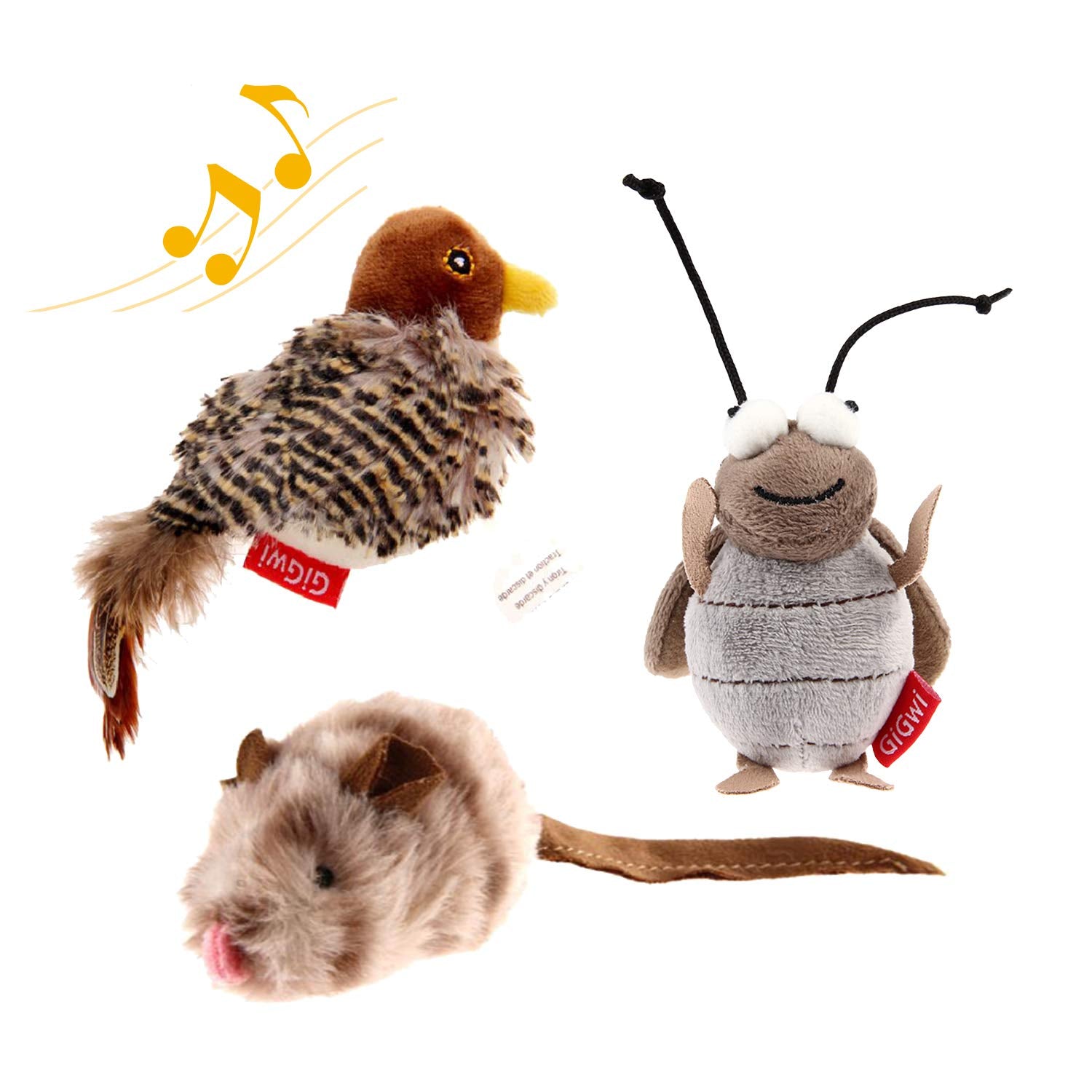Gigwi pack jouets chat automatiques oiseau : stimulation mentale et exercice