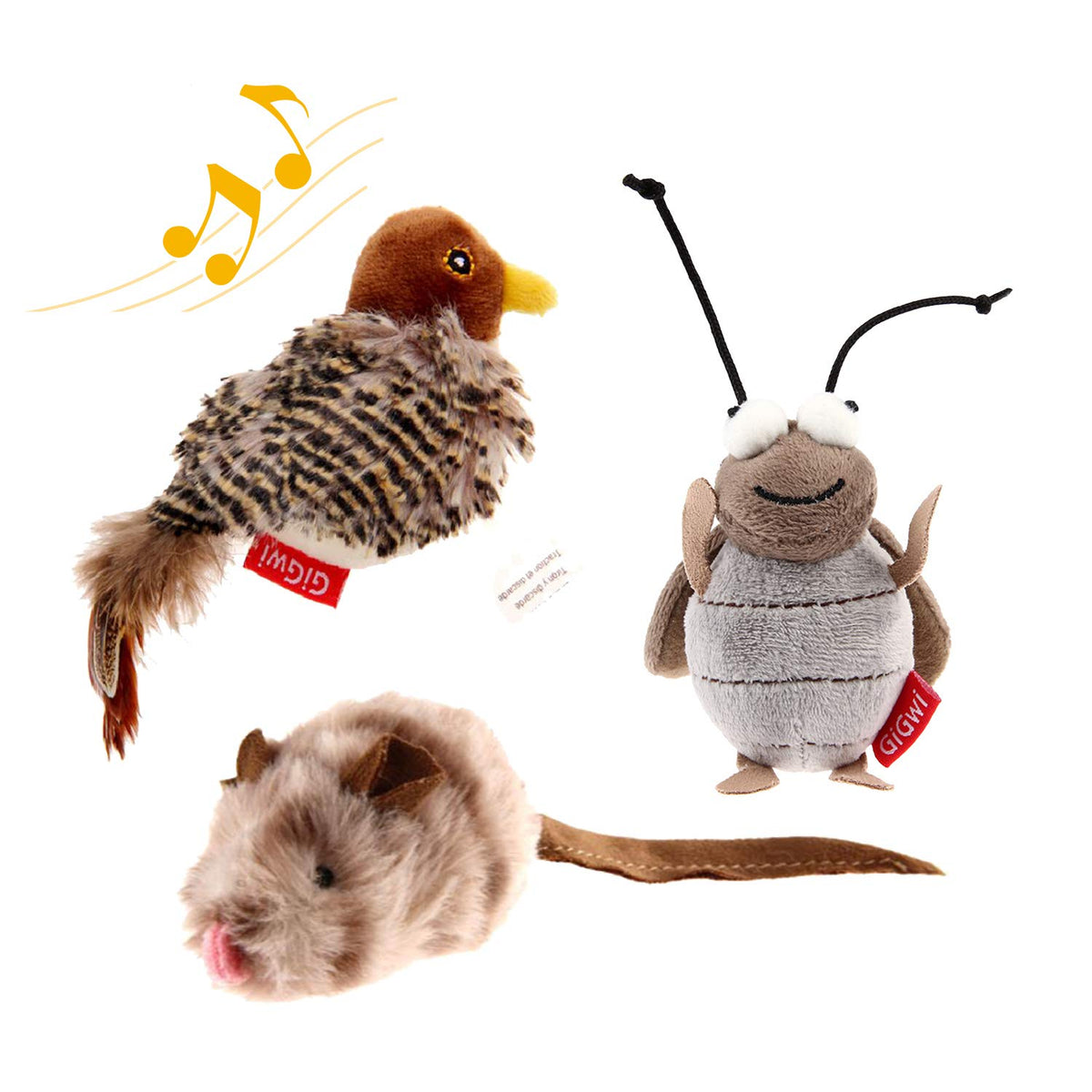 Gigwi pack jouets chat automatiques oiseau : stimulation mentale et exercice