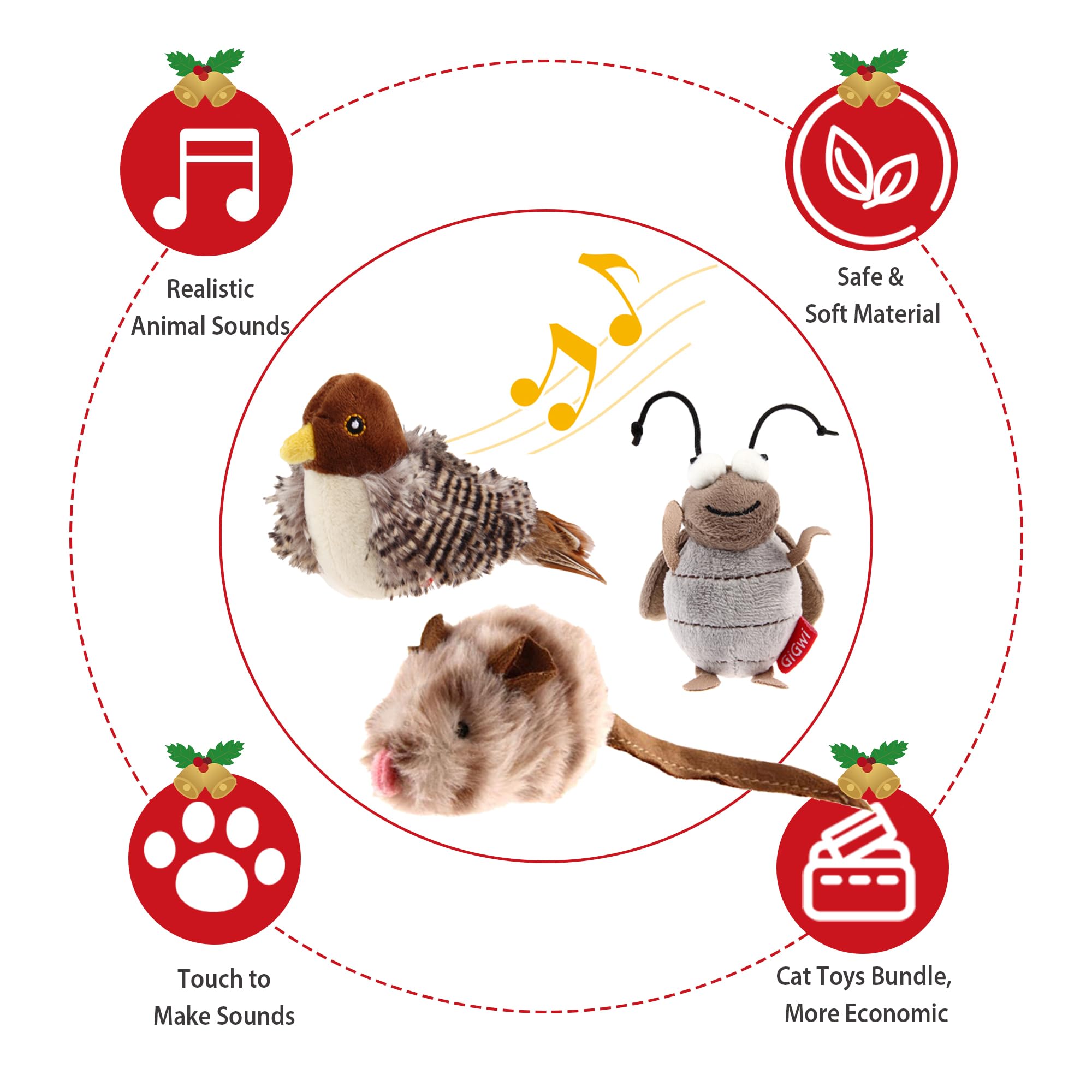 Gigwi pack jouets chat automatiques souris : invitation à la chasse
