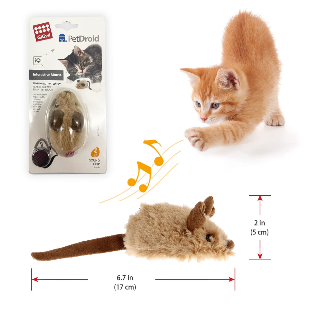 Gigwi Souris Interactif pour Chat, son réaliste favorisant le jeu actif.
