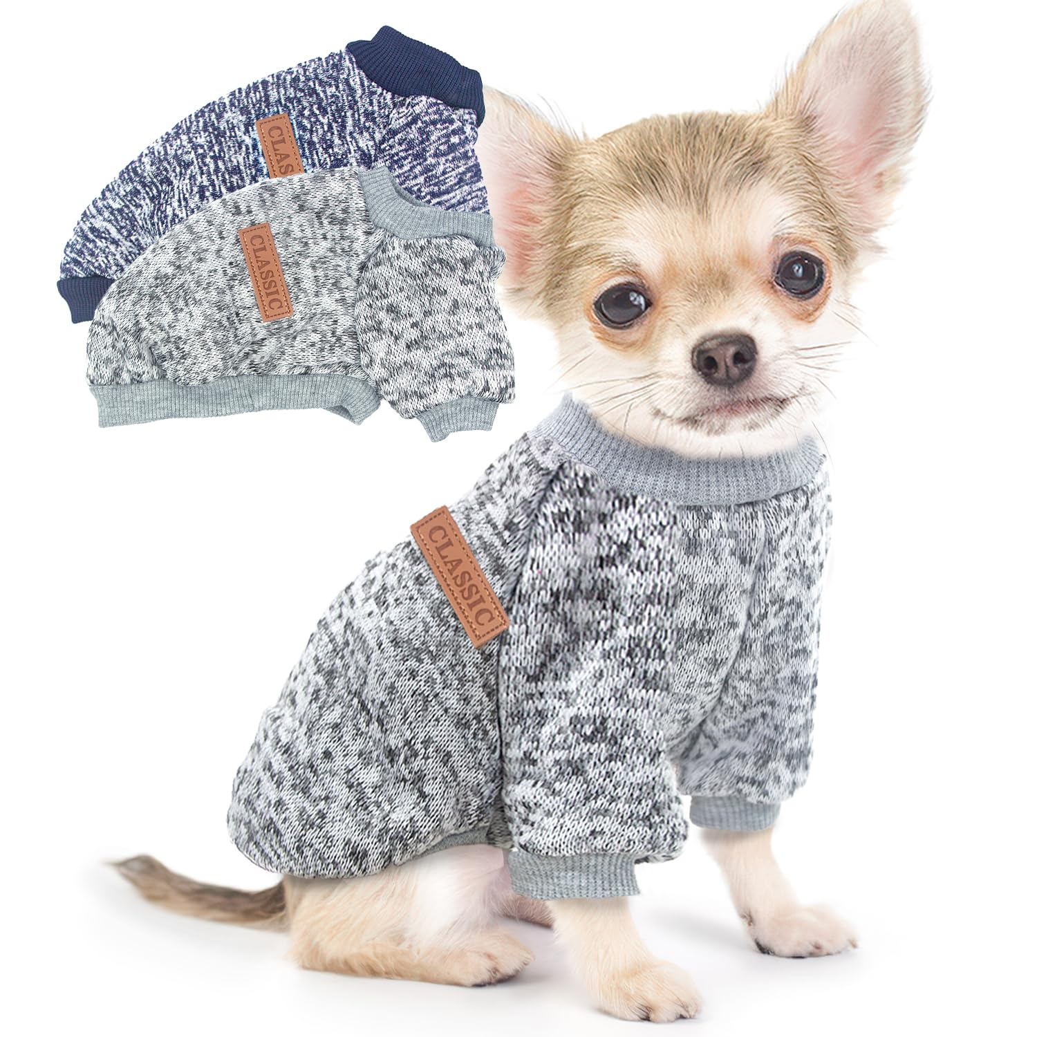 pull-chien-petit XXS ensemble: chaleur douce pour balades hivernales.