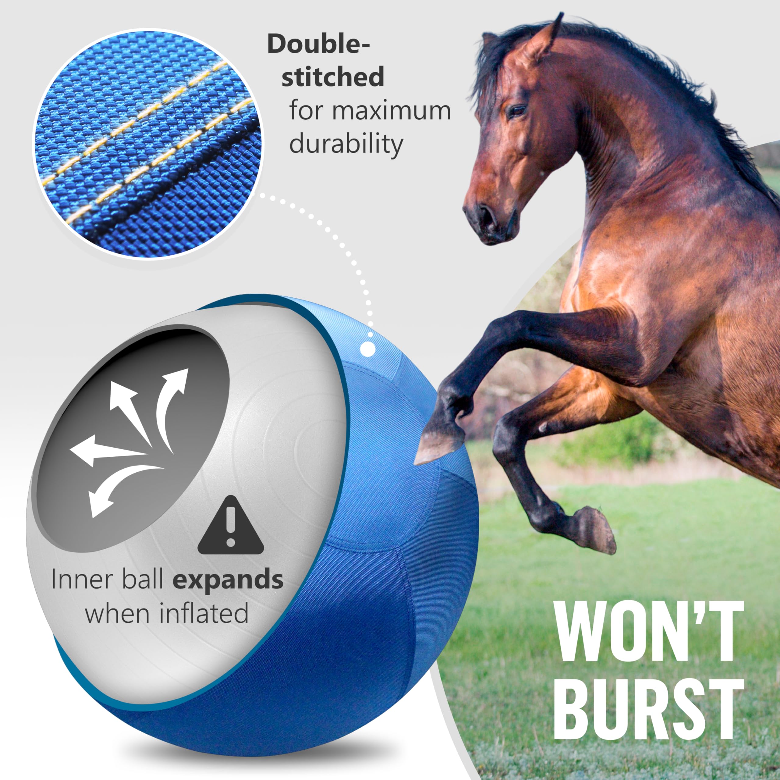 GILYX ballon dressage chien betail 25 pouces durable et securisant le jeu