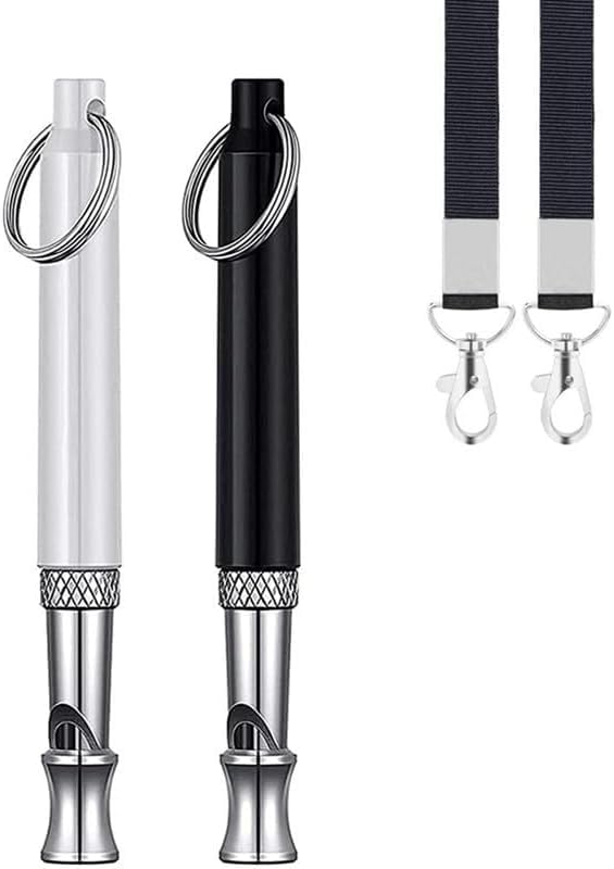 Gill&Sons sifflet d'entraînement pour chien noir et argent, ciblant le rappel.