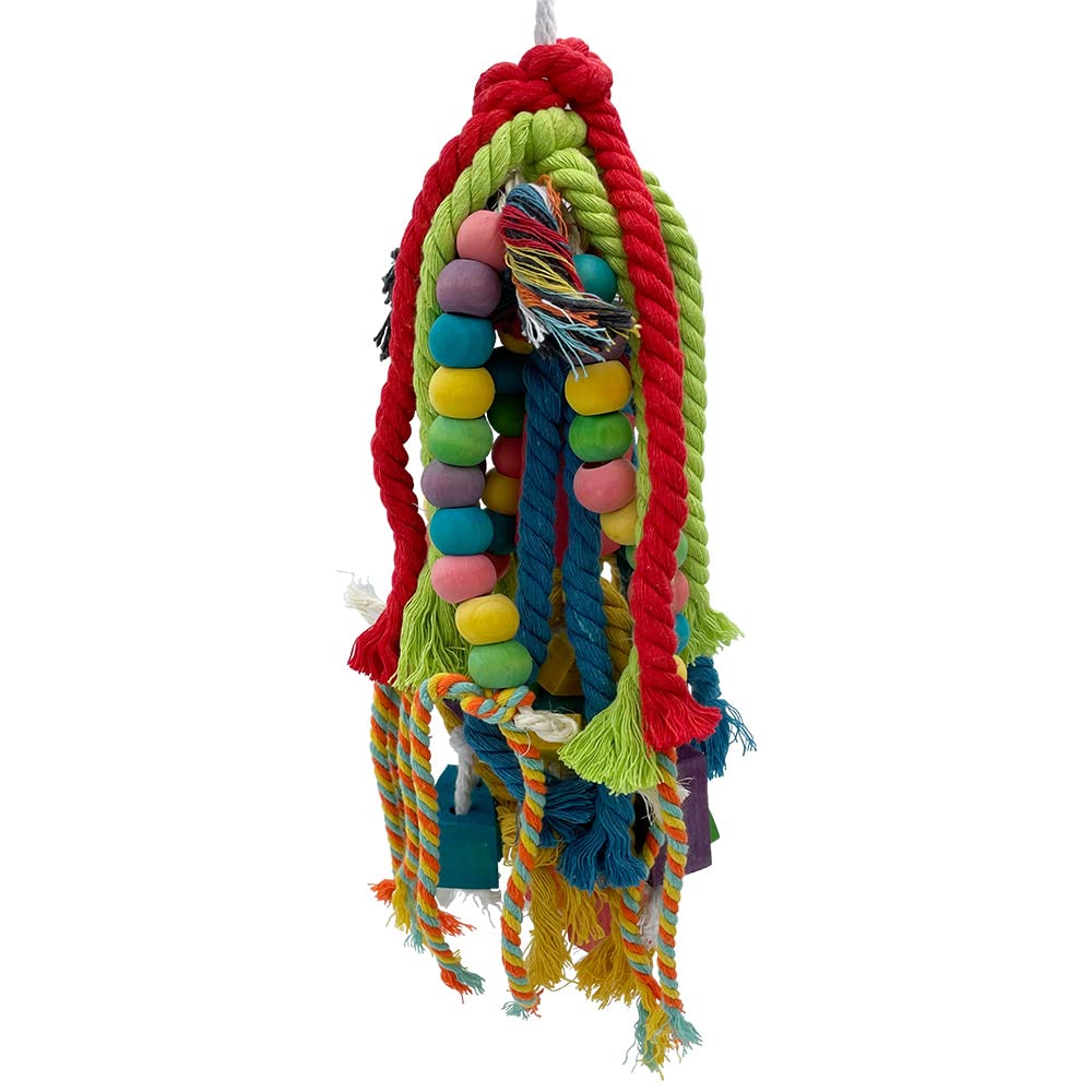 Jouet GILYGI avec noeuds colorés en coton, facile à explorer.