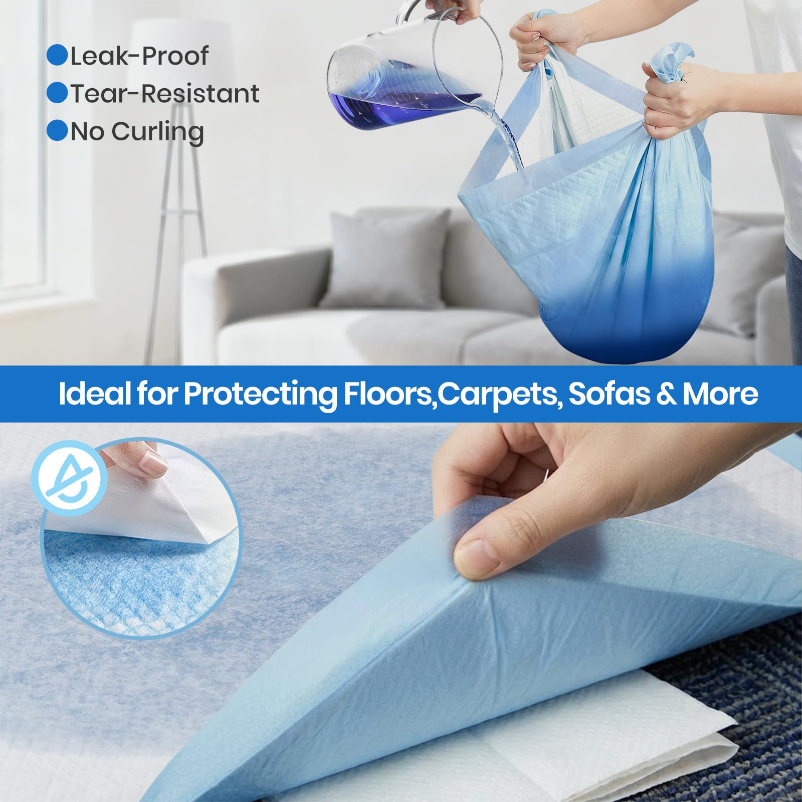 Gimars Tapis Pipi XL 28x34, absorption rapide pour nuits et déplacements.