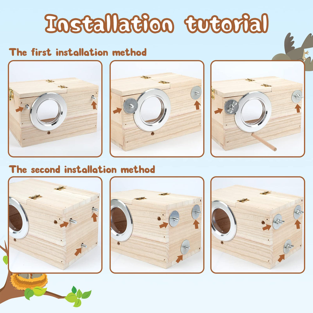 Installation simple avec boulons et écrous sur la cage ou à l’extérieur.