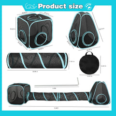 GINDOOR Tunnels chat double – parcours ludique et accessible pour chat et petit animal