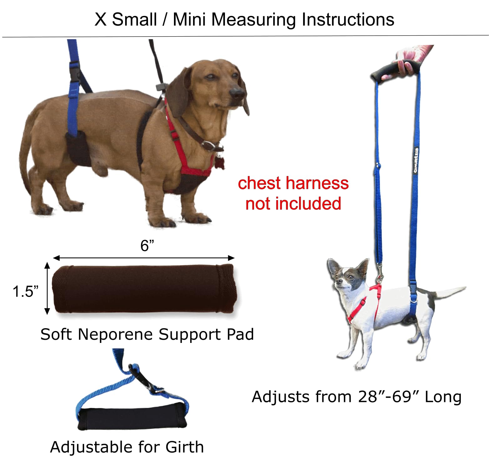 GingerLead Sling: ajustement-hauteur pour un positionnement personnalisé du dos.