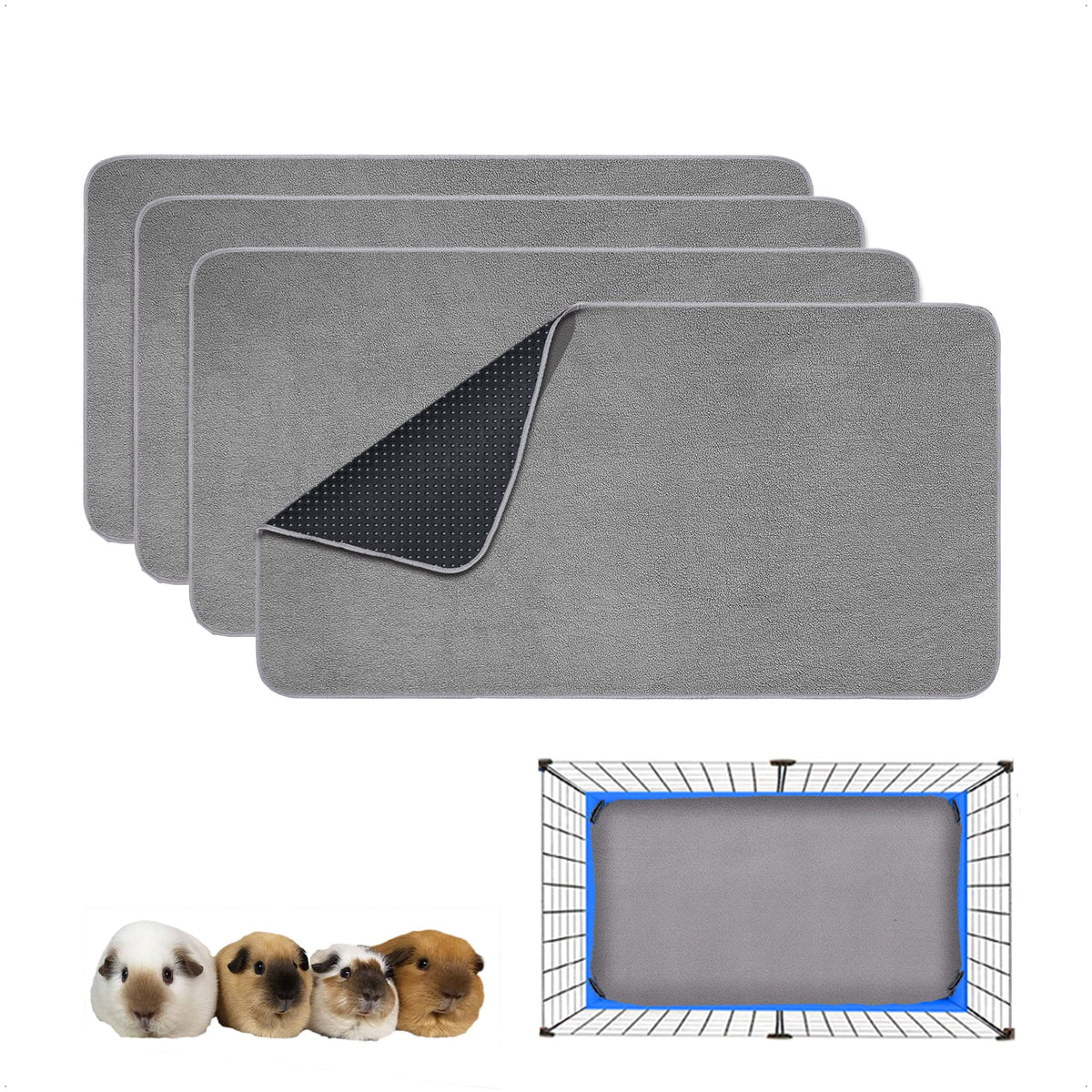 Ginidear cage liner cobaye 15x29 gris, protège la propreté durablement.