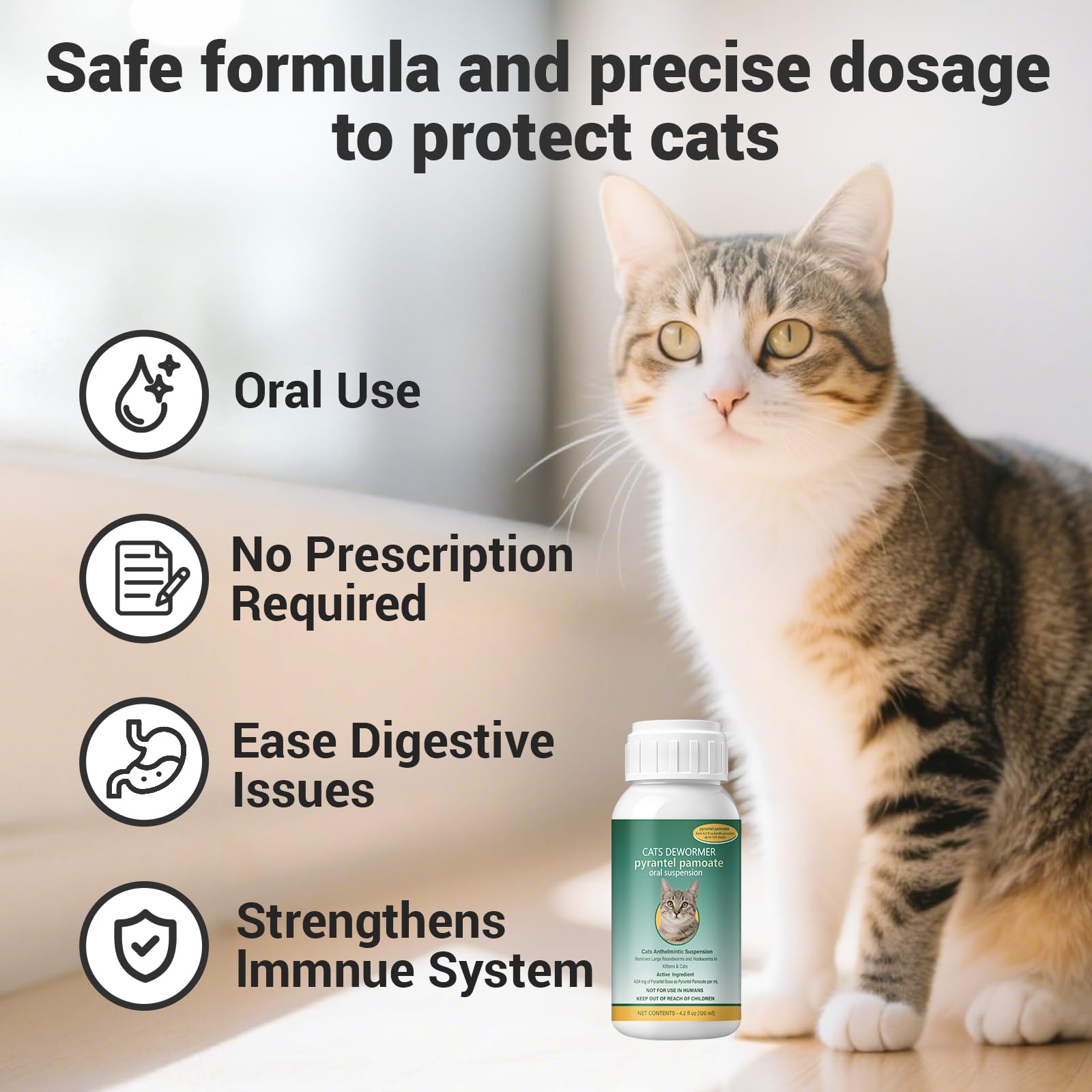 Ginzeca Vermifuge chat – dose précise de 0,5 mL selon le poids.