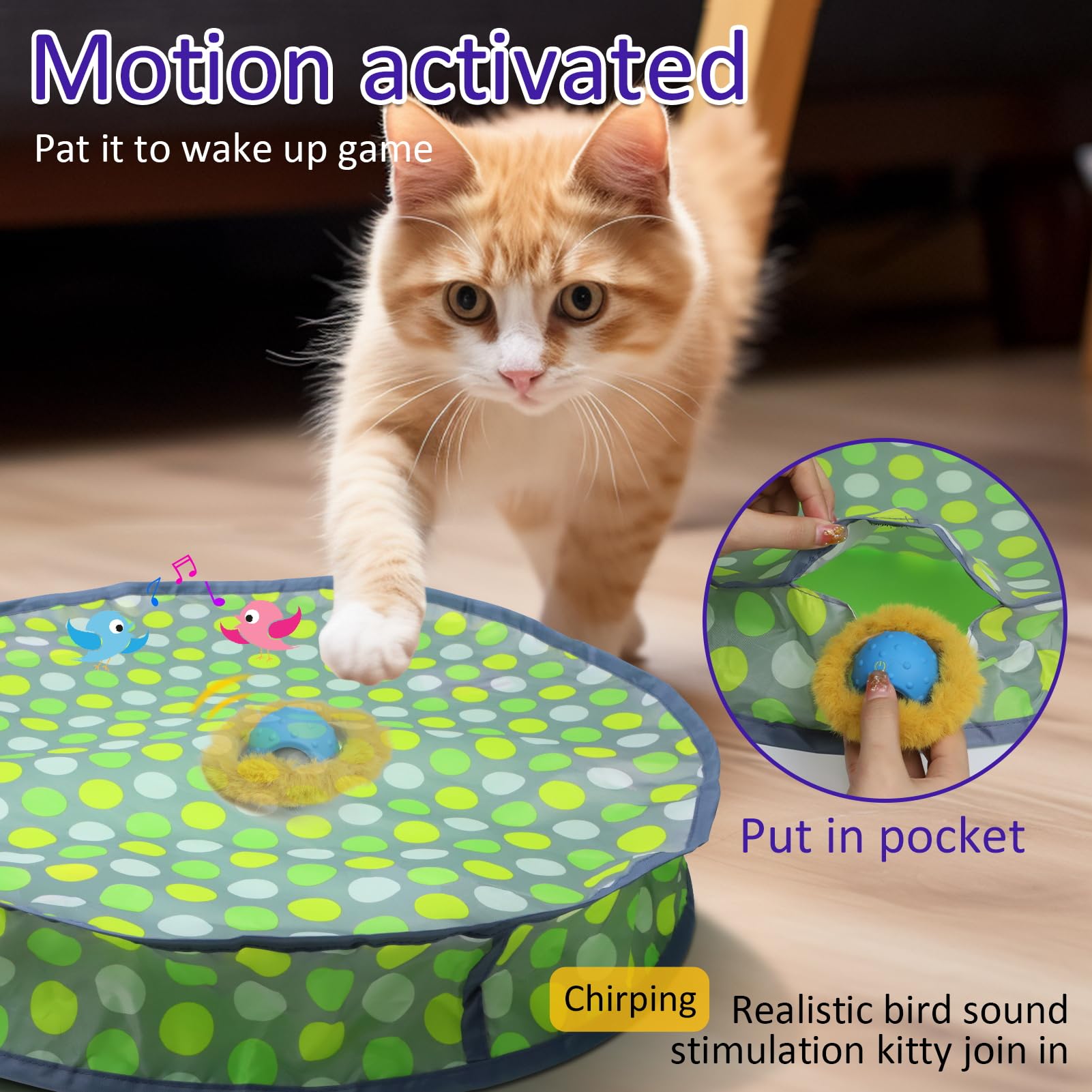Giociv balle chat activation mouvement incite le chat à jouer activement.