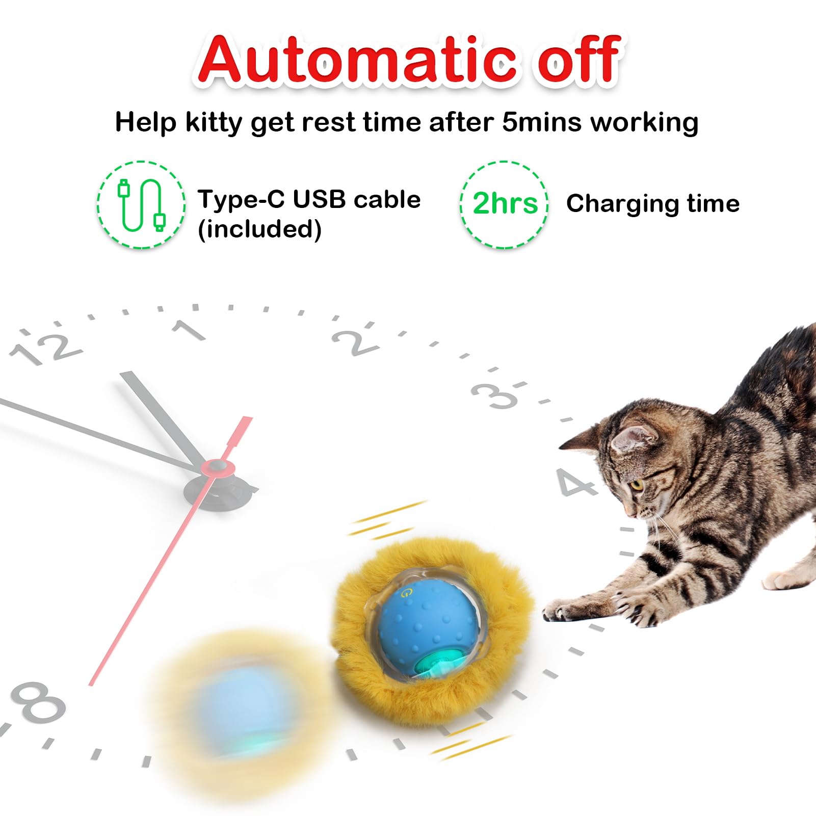 Giociv balle-chat portable et légère, joue partout dans la maison.