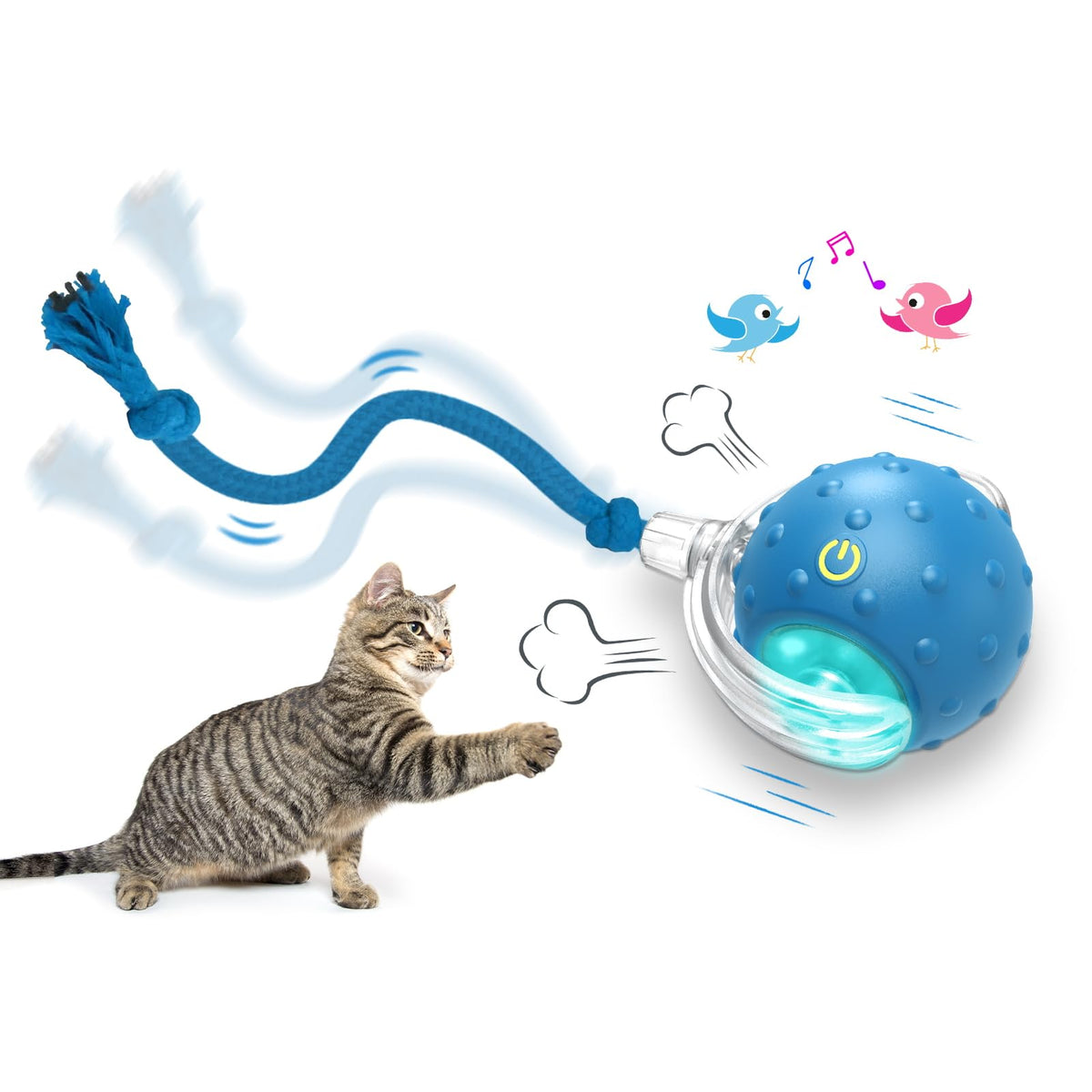 Giociv balle-jouet-chat-rapide sur carrelage, divertit les chats actifs