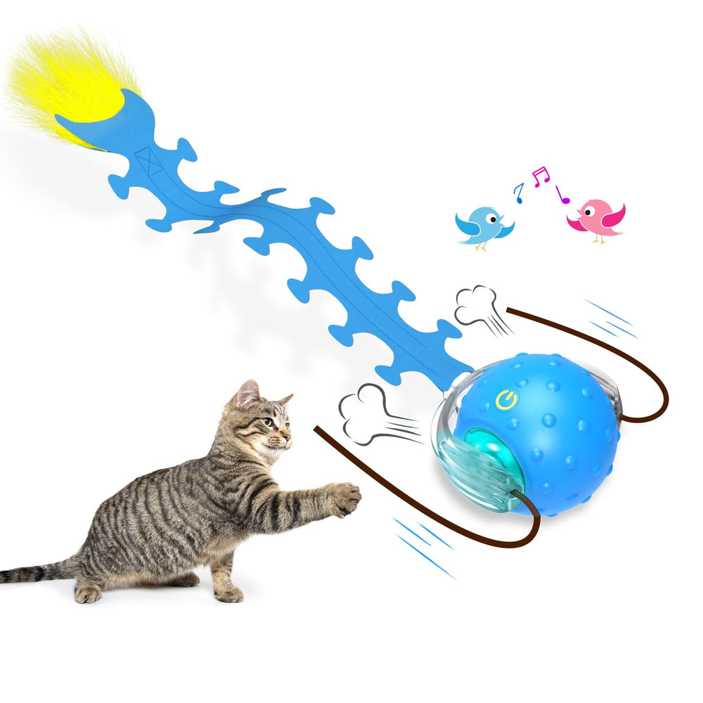 Giociv centipède bleu, balle pour chats, favorise l'activité et le jeu.