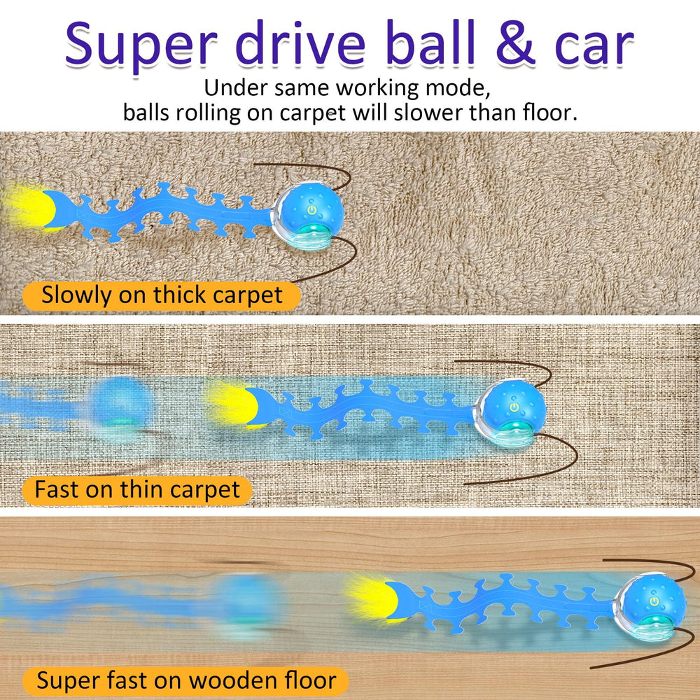 Giociv centipède bleu, balle réactive, roule facilement sur tapis.