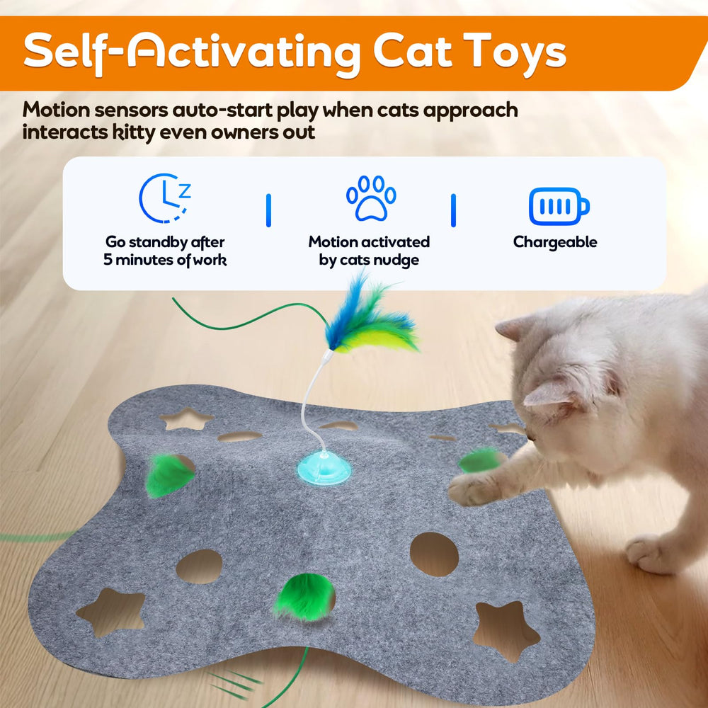 Giociv jouet chat avec tapis feutre, installation simple pour jeux multi-chats.