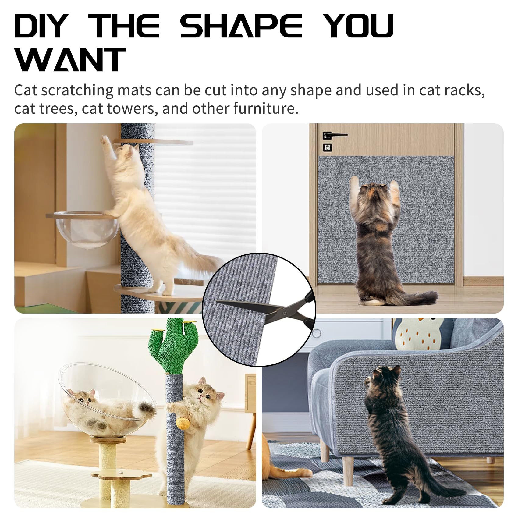 Giomre tapis grattage chat: installation simple et réutilisable.