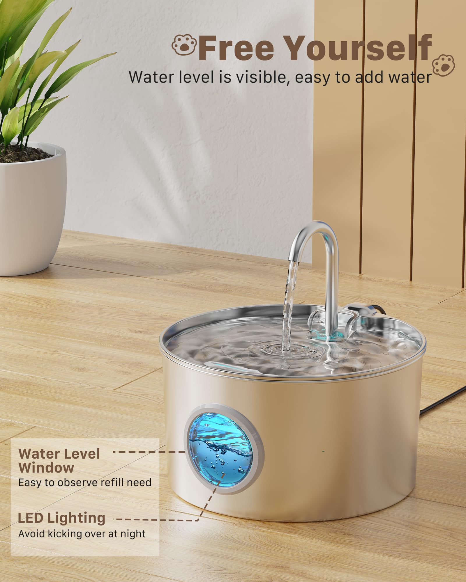 GIOTOHUN filtration en 4 étapes, eau plus fraîche pour votre animal.