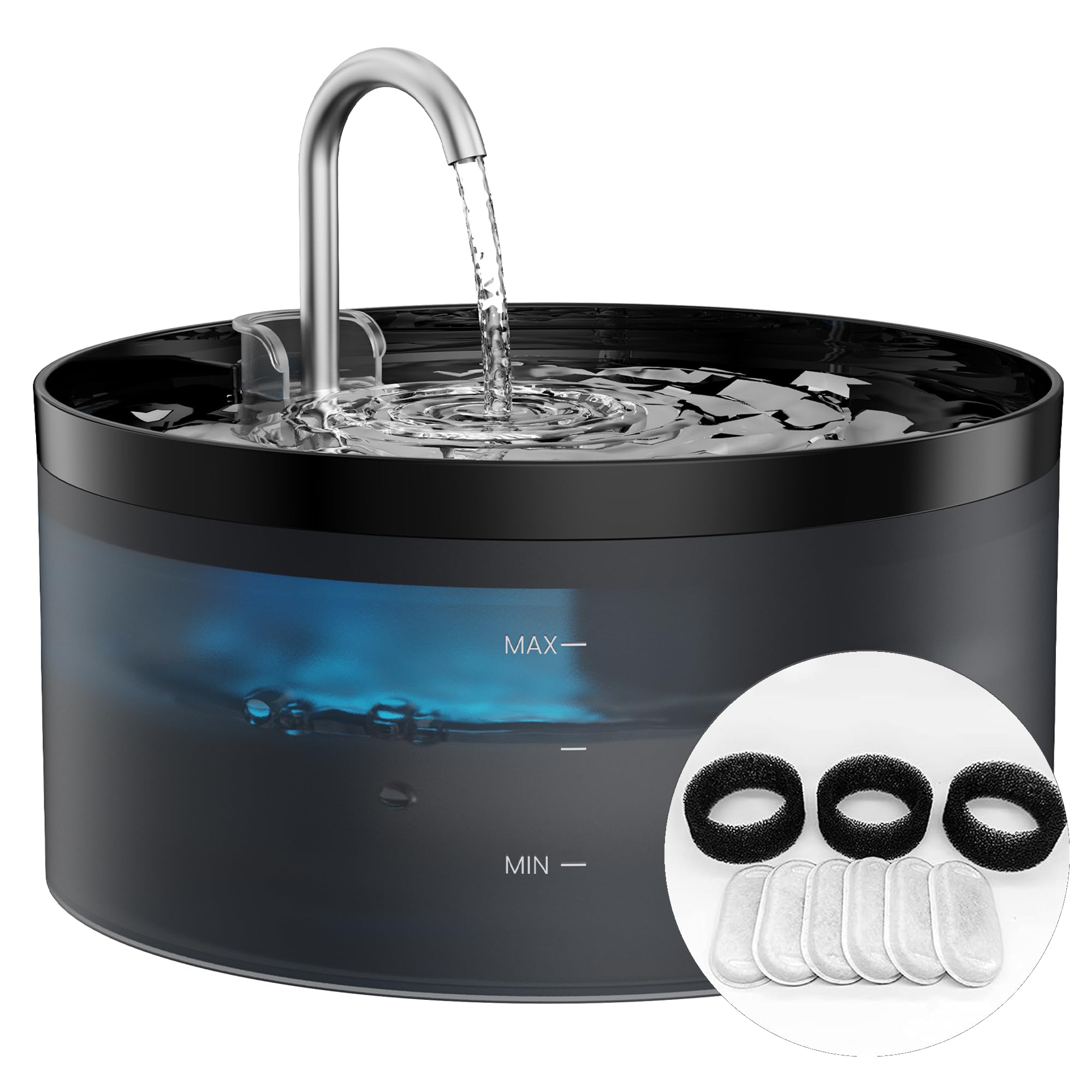 GIOTOHUN fontaine: filtration triple pour eau plus propre pour votre chat