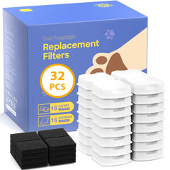 GIOTOHUN filtre carbone et mousse pour fontaine chat, filtration double pour eau plus propre