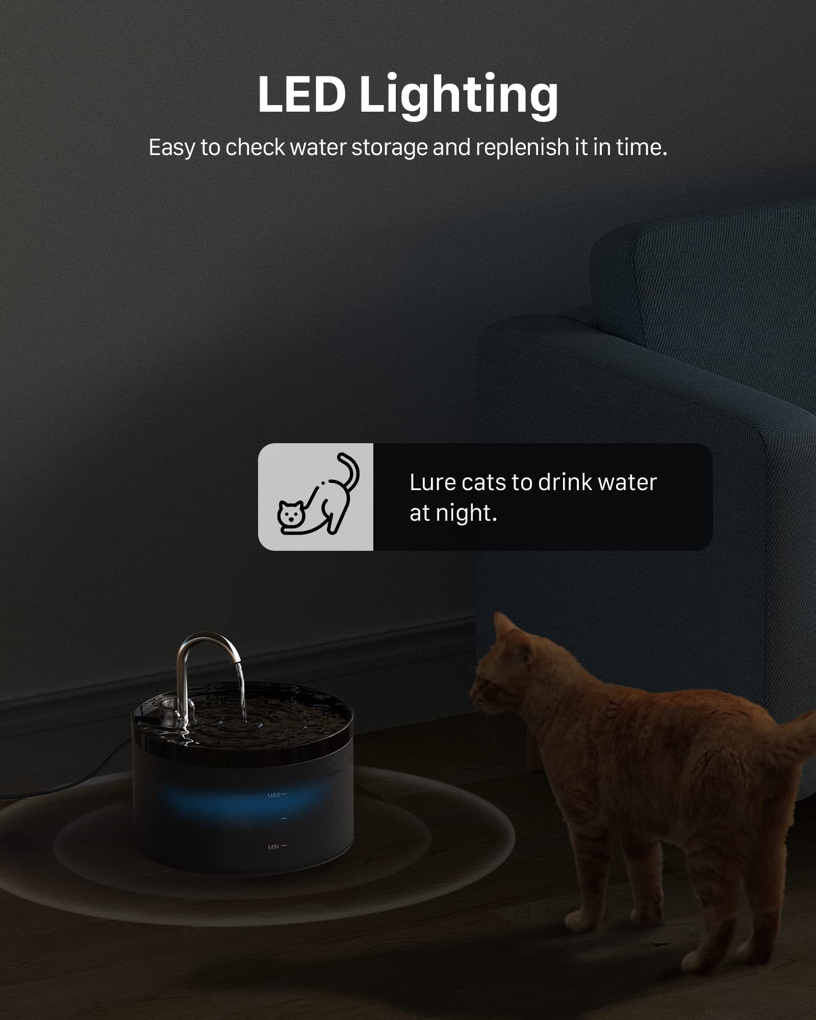 GIOTOHUN fontaine chat économie d énergie avec pompe basse consommation.