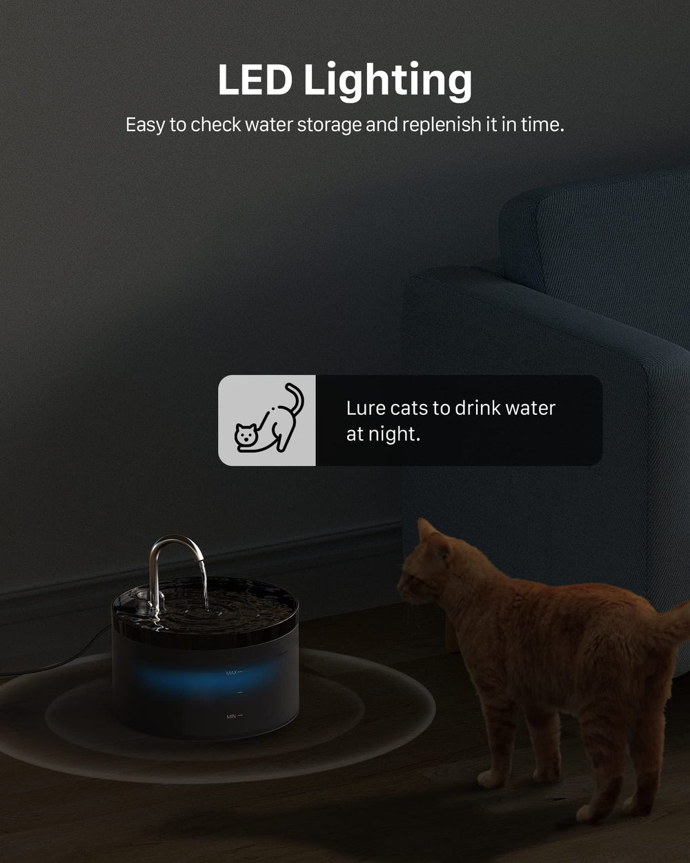 GIOTOHUN fontaine chat économie d énergie avec pompe basse consommation.