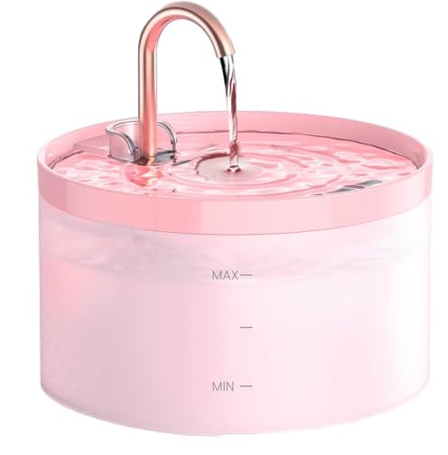 Fontaine GIOTOHUN pour chats rose avec capacité 2 L, idéale pour hydratation durable.