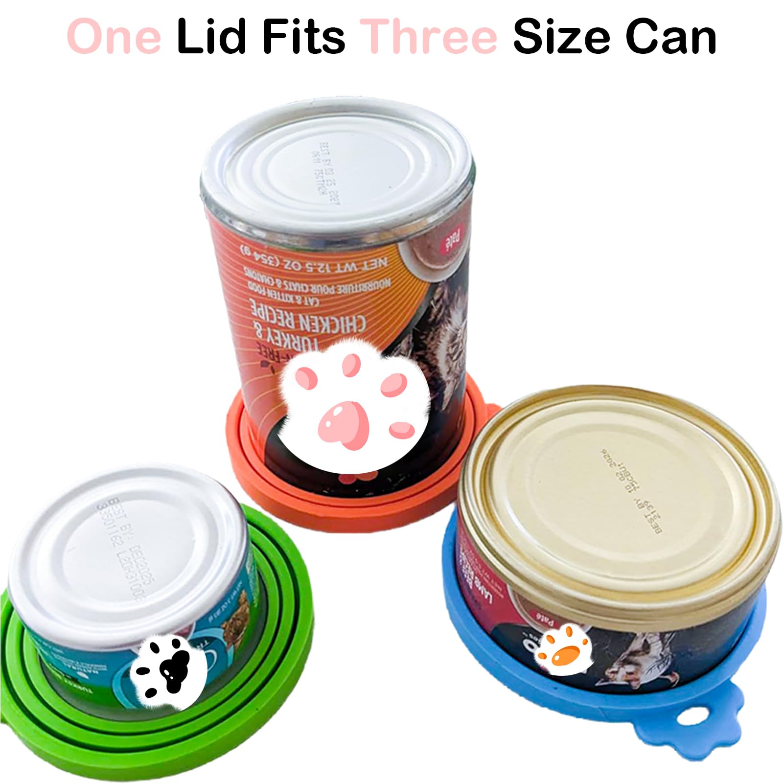 Giozoc: couvercle orange en silicone pour boîtes d'aliments pour chat