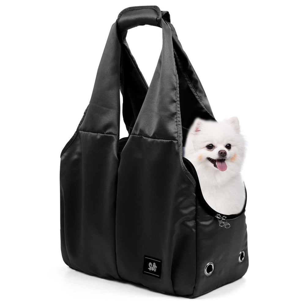 Gisaryc sac porte-chien noir – aperçu extérieur, transport léger pour sorties quotidiennes.