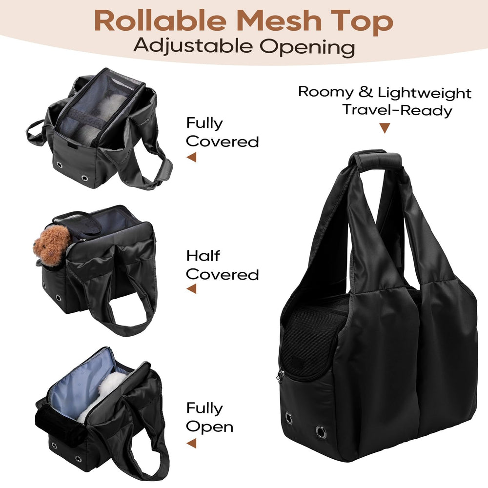 Gisaryc sac porte-chien noir – boucle de sécurité et fond rigide pour stabilité.