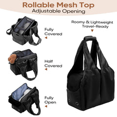 Gisaryc sac porte-chien noir – boucle de sécurité et fond rigide pour stabilité.