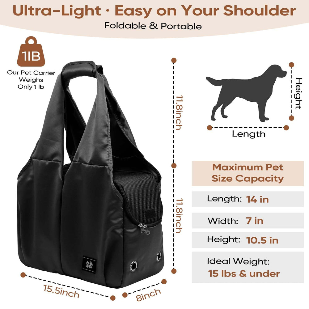 Gisaryc sac porte-chien noir – intérieur spacieux pour petits compagnons jusqu’à 15 livres.