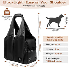 Gisaryc sac porte-chien noir – intérieur spacieux pour petits compagnons jusqu’à 15 livres.