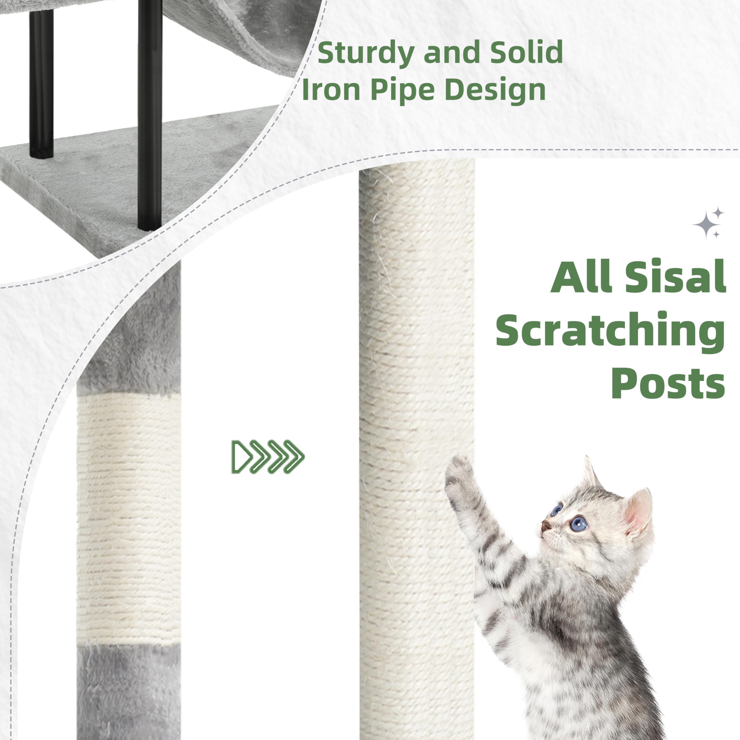 Gitelsnour Arbre à chat – balle en peluche pendante pour jeu.