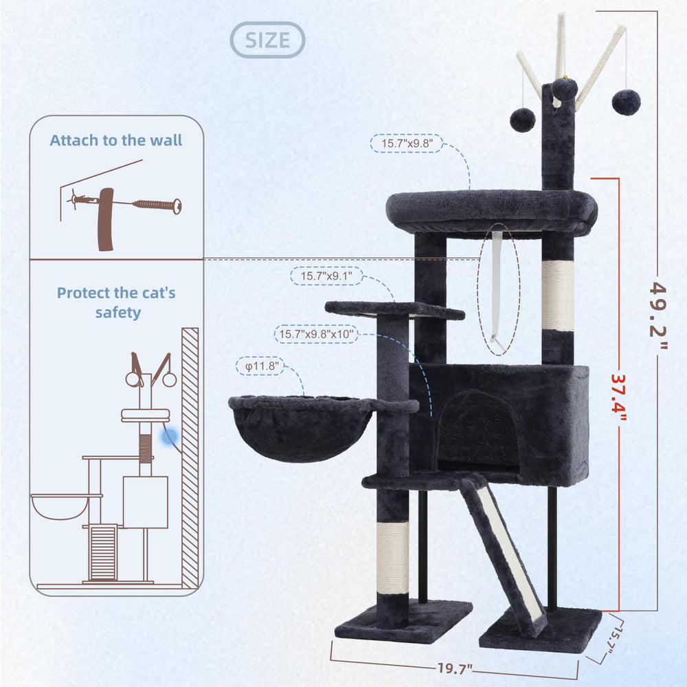 Gitelsnour Arbre-chat intérieur : dispositif anti-bascule pour une sécurité accrue.