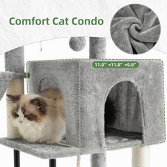Gitelsnour Arbre à chat – maison à deux portes pour accès pratique.