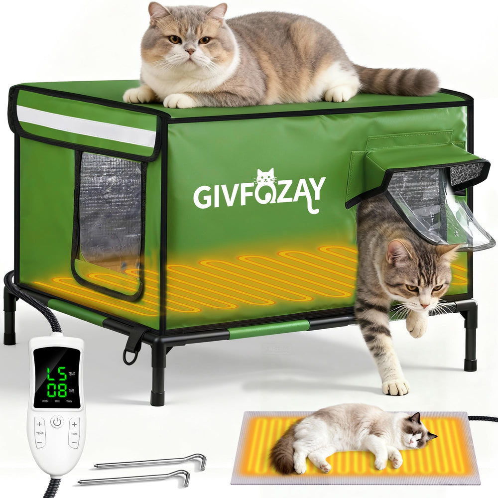 GIVFOZAY maison chat extérieur 900D - résistante et hydrofuge.