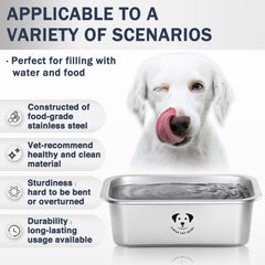 Bol GIXSEGIE anti-glisse, grande surface pour nourrir plusieurs chiens sans déraper.