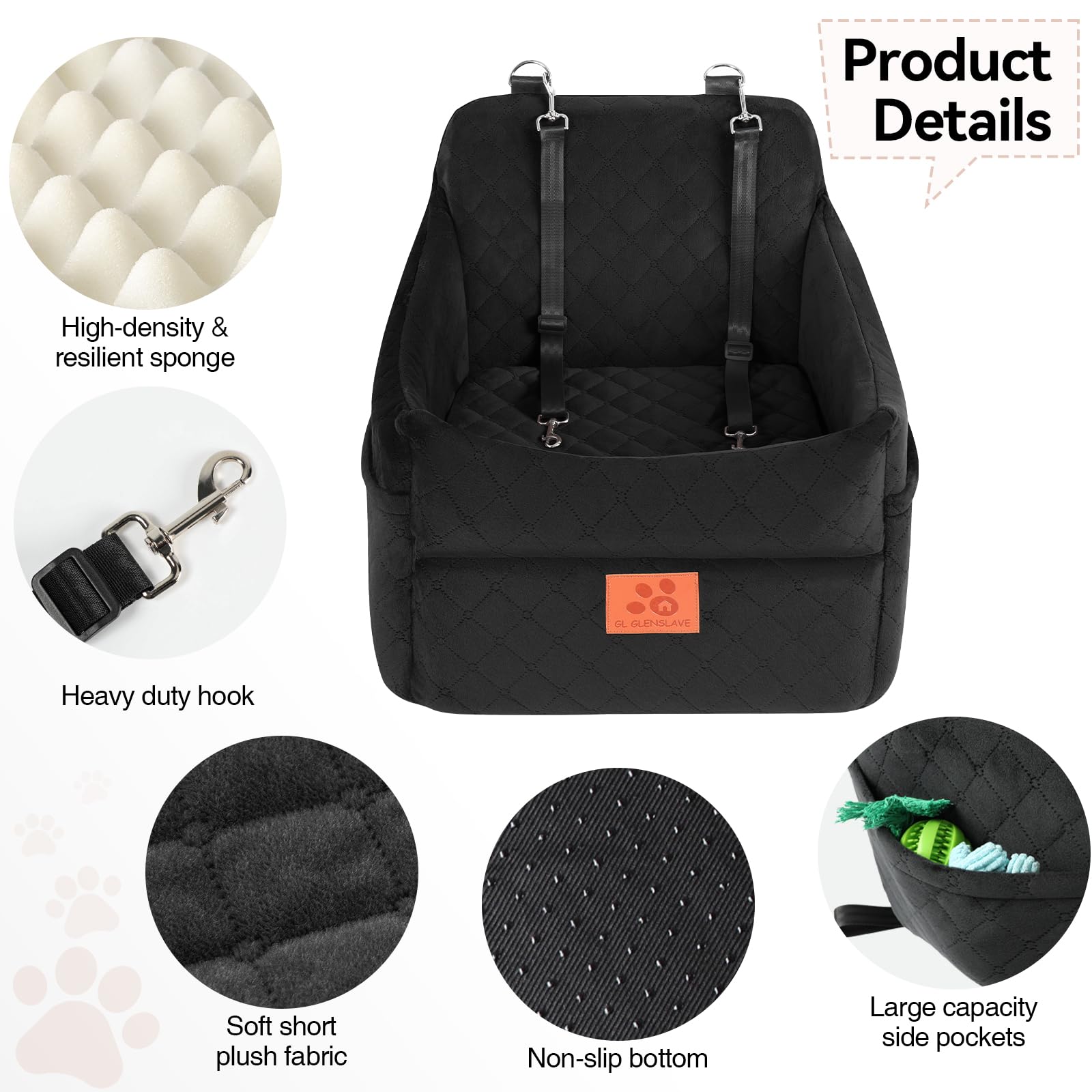 GL GLENSLAVE poches-rangement: rangement pratique pour accessoires et friandises.