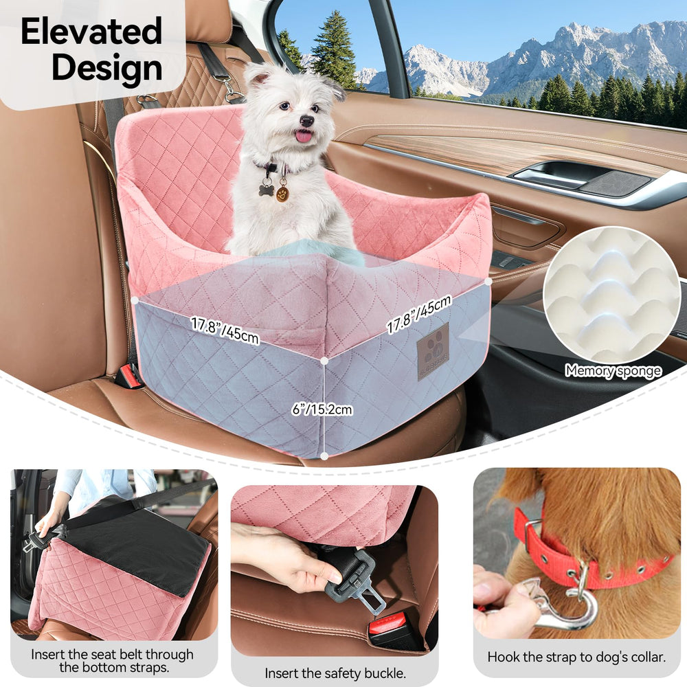 Poches de rangement pratiques sur le siège pour accessoires chiens.